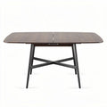 Extendable dining table in walnut finish - 150 x 80 x 75cm