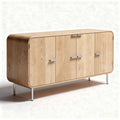 Textured wood sideboard cabinet for living room - 200 x 40 x 75cm