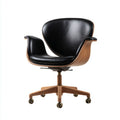 Ergonomic office chair with leather upholstery - 60 x 65 x 120cm