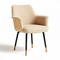 Fabric upholstered accent chair with wooden legs - 55 x 60 x 80cm