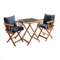 Folding outdoor dining set with wood and metal construction - 90 x 90 x 75cm