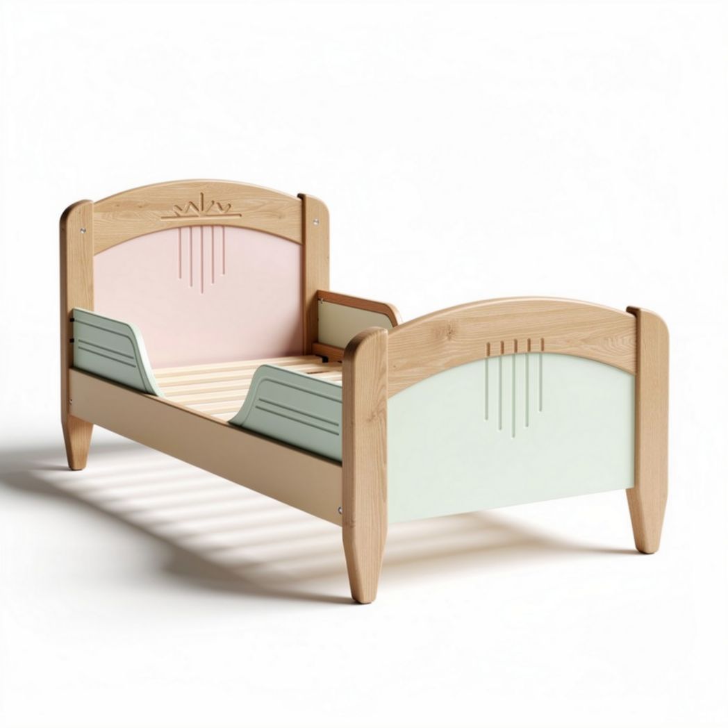 Wooden toddler bed frame with slatted base - 120 x 60 x 30cm