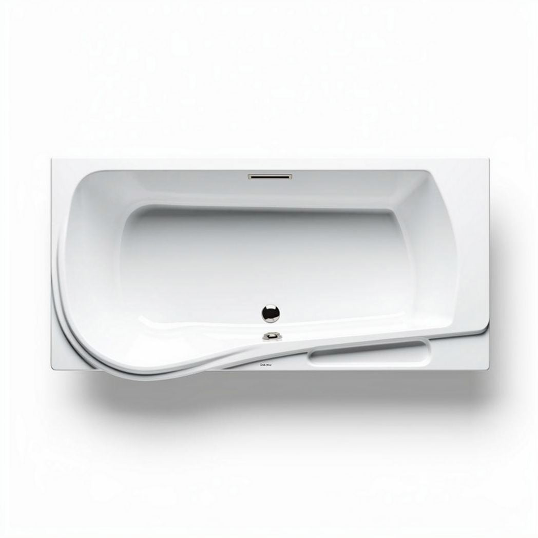 Freestanding acrylic soaking tub with overflow design - 170 x 75 x 50cm