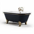 Freestanding acrylic bathtub with gold accents - 165 x 75 x 60cm